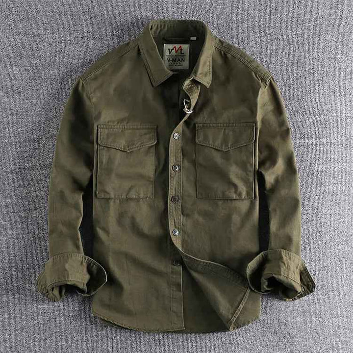 Men's Stylish Utility Shirt Military Green
