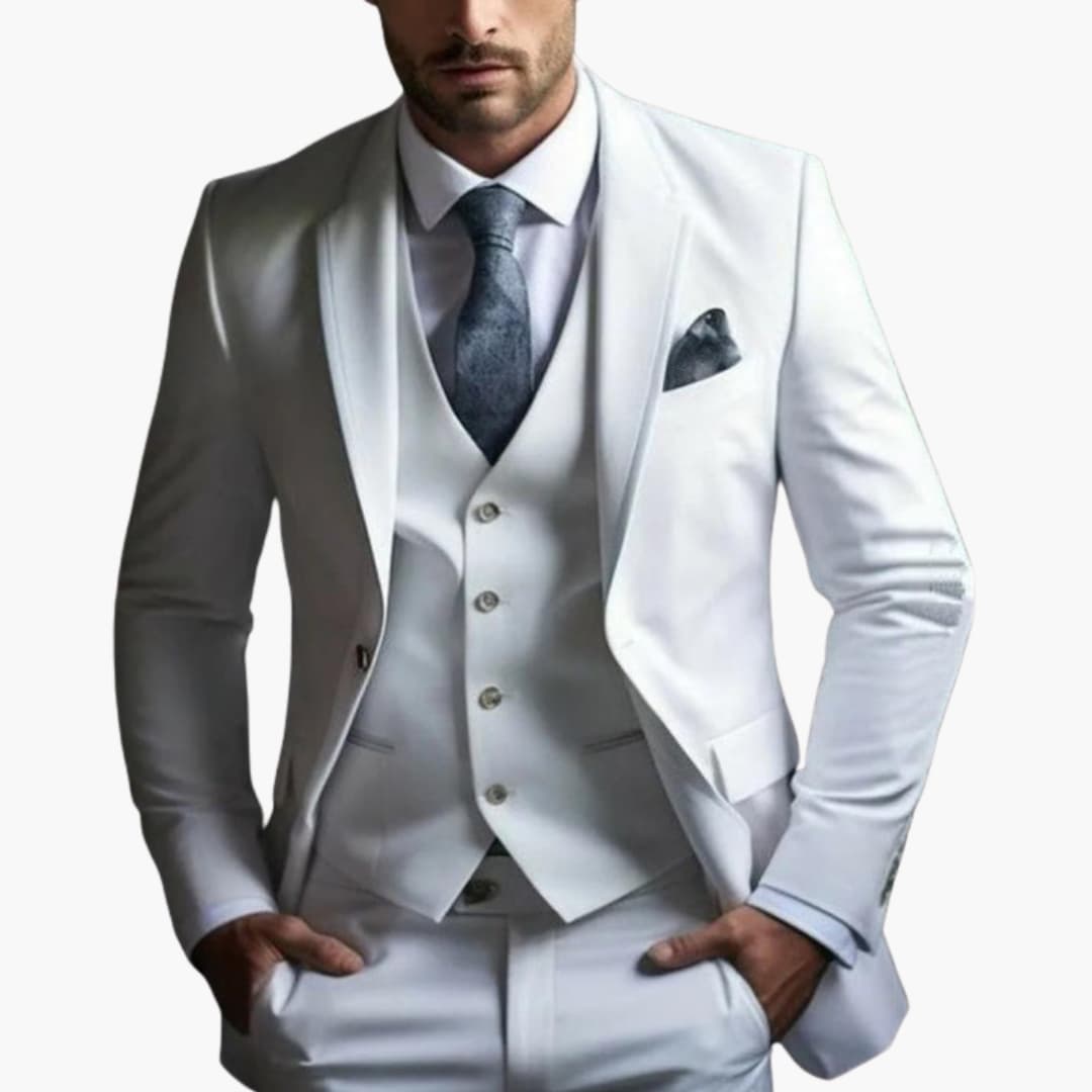Men's Stylish Wedding Suit | Complete Outfit White