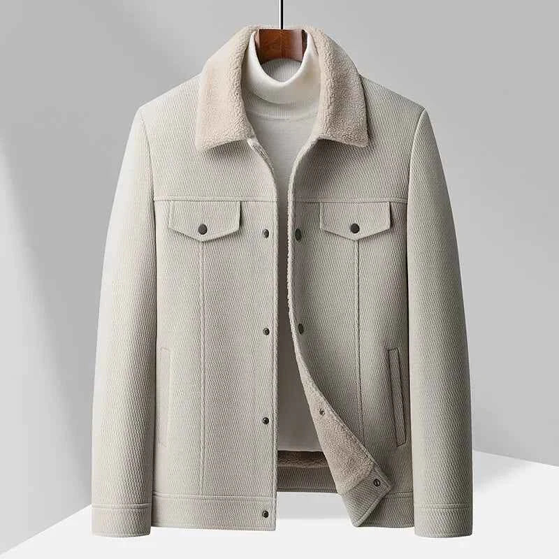 Men's Stylish Wood Jacket White