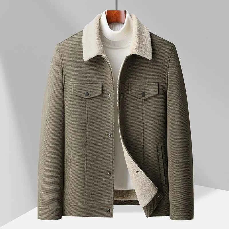 Men's Stylish Wood Jacket Army Green