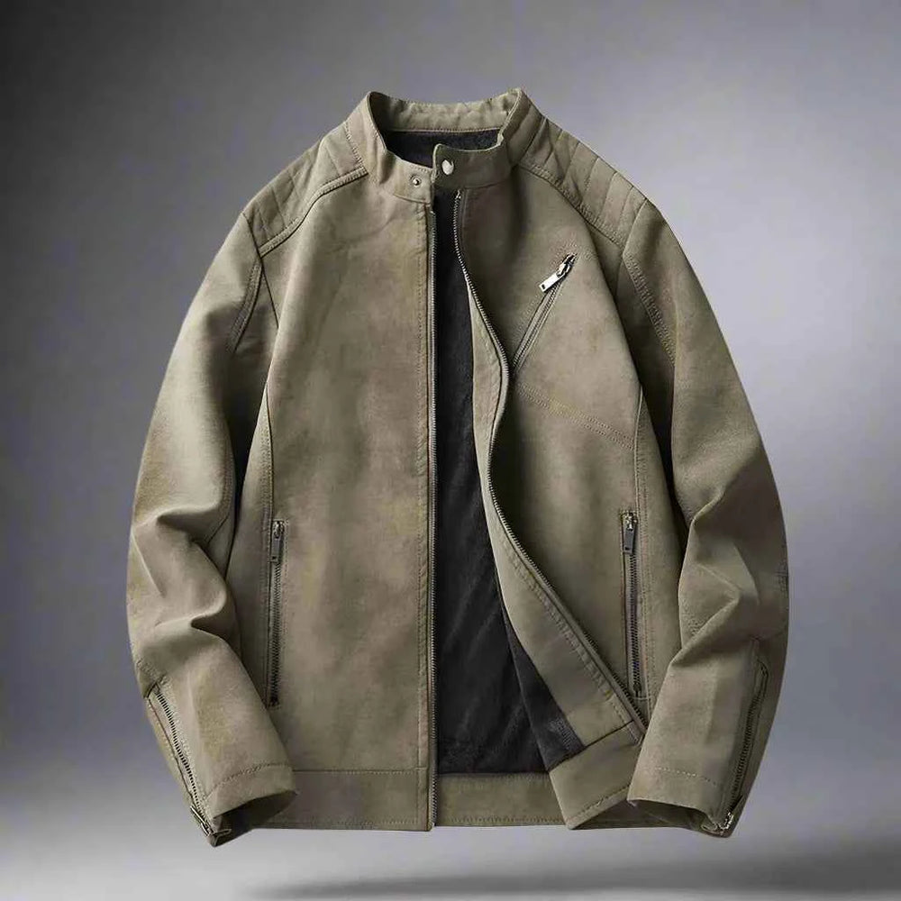 Men's Suede Zip Jacket - Denali Style Green