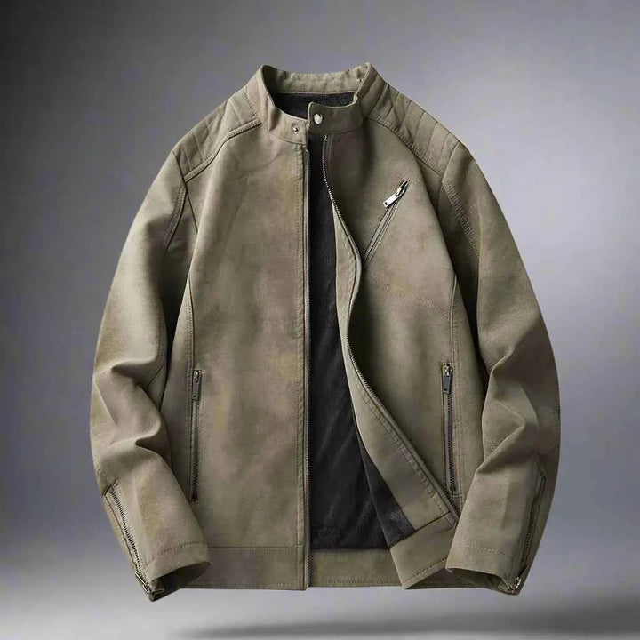 Men's Suede Zip Jacket - Denali Style Green