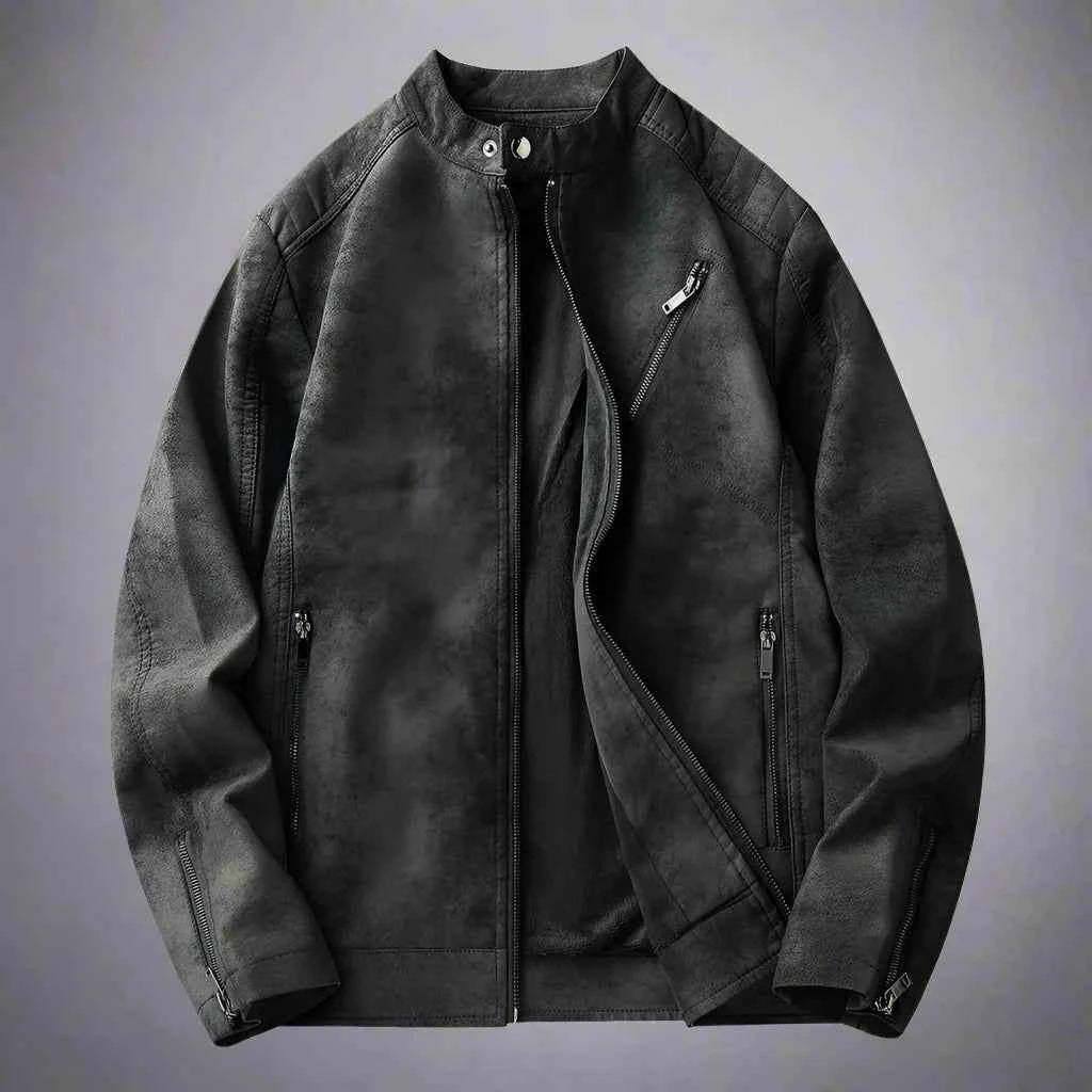 Men's Suede Zip Jacket - Denali Style Black