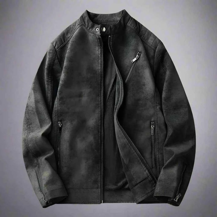 Men's Suede Zip Jacket - Denali Style Black