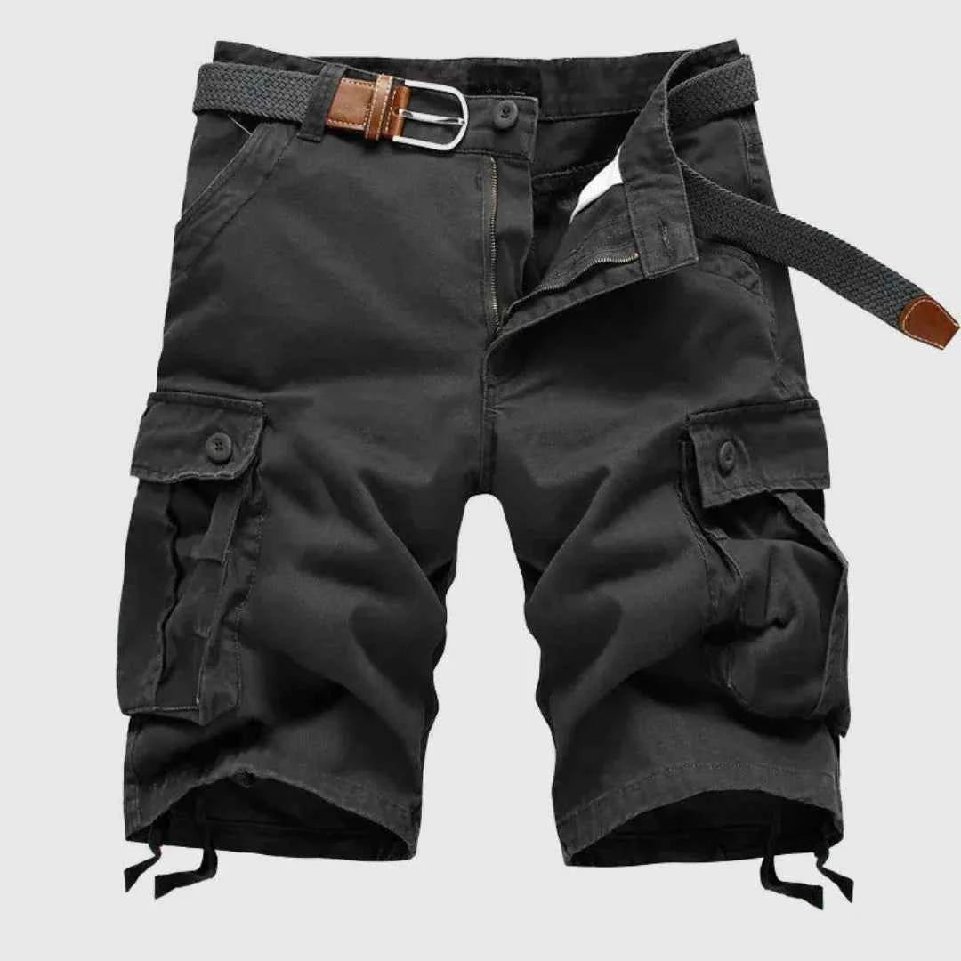 Men's Tactical Cargo Shorts with Belt Gray
