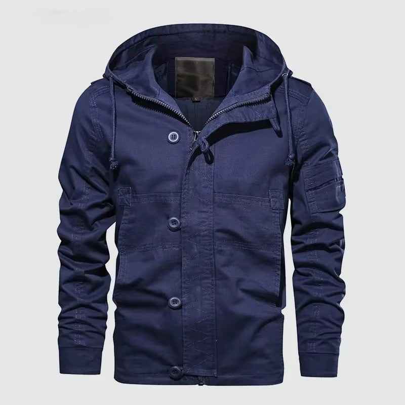 Men's Tactical Hooded Jacket - Versatile Outdoor Gear Blue