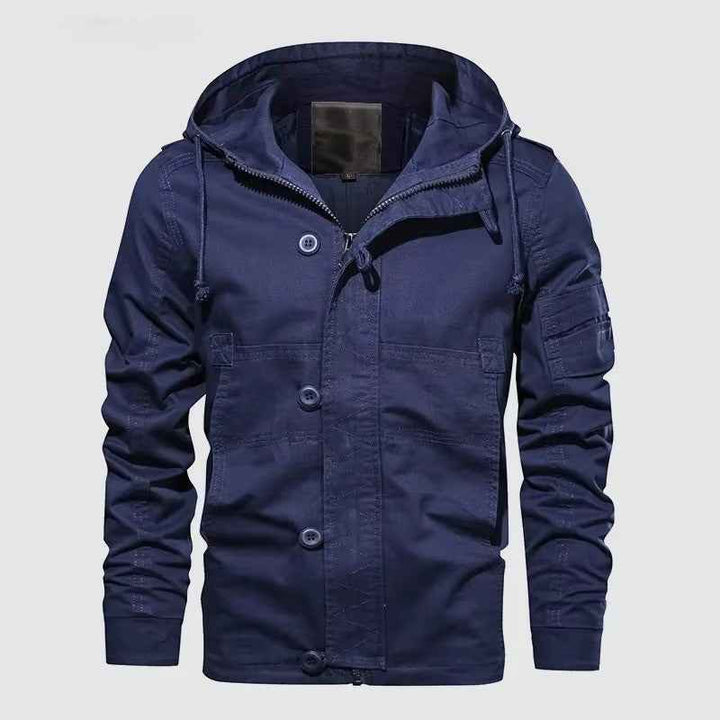 Men's Tactical Hooded Jacket - Versatile Outdoor Gear Blue