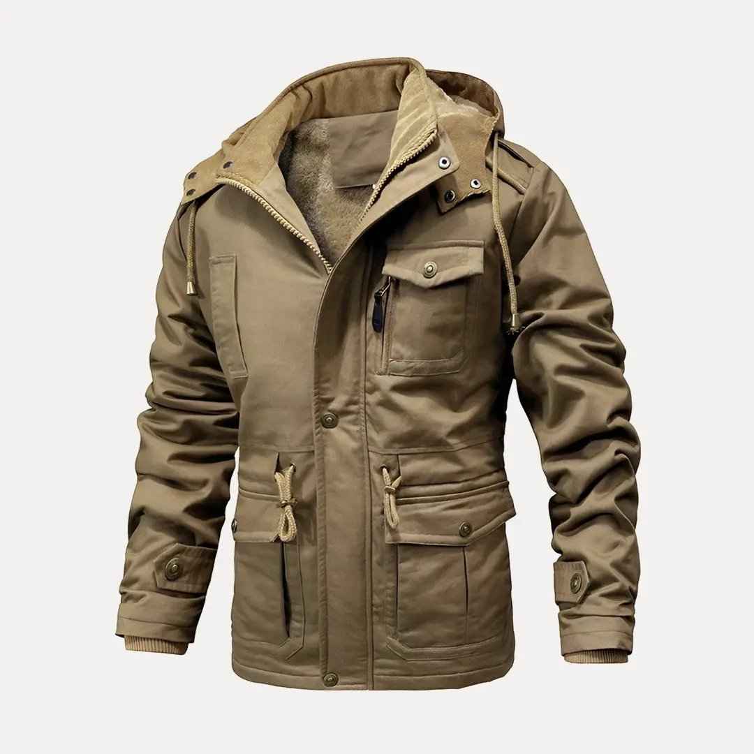Men's Tactical Utility Jacket - Versatile Outdoor Gear Khaki