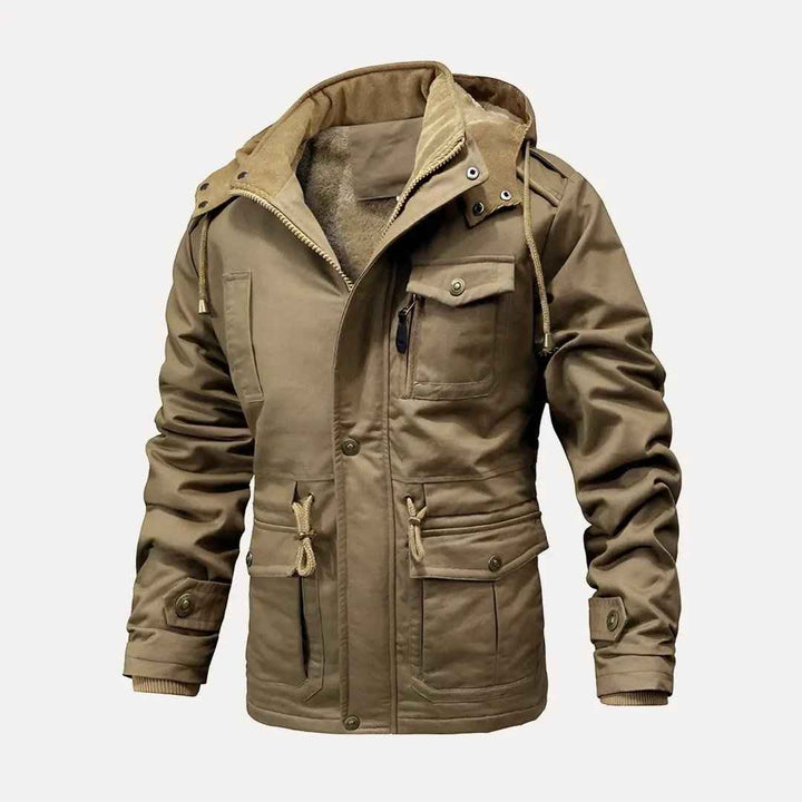 Men's Tactical Utility Jacket - Versatile Outdoor Gear Khaki