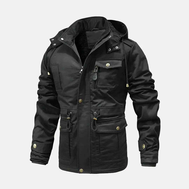 Men's Tactical Utility Jacket - Versatile Outdoor Gear Black