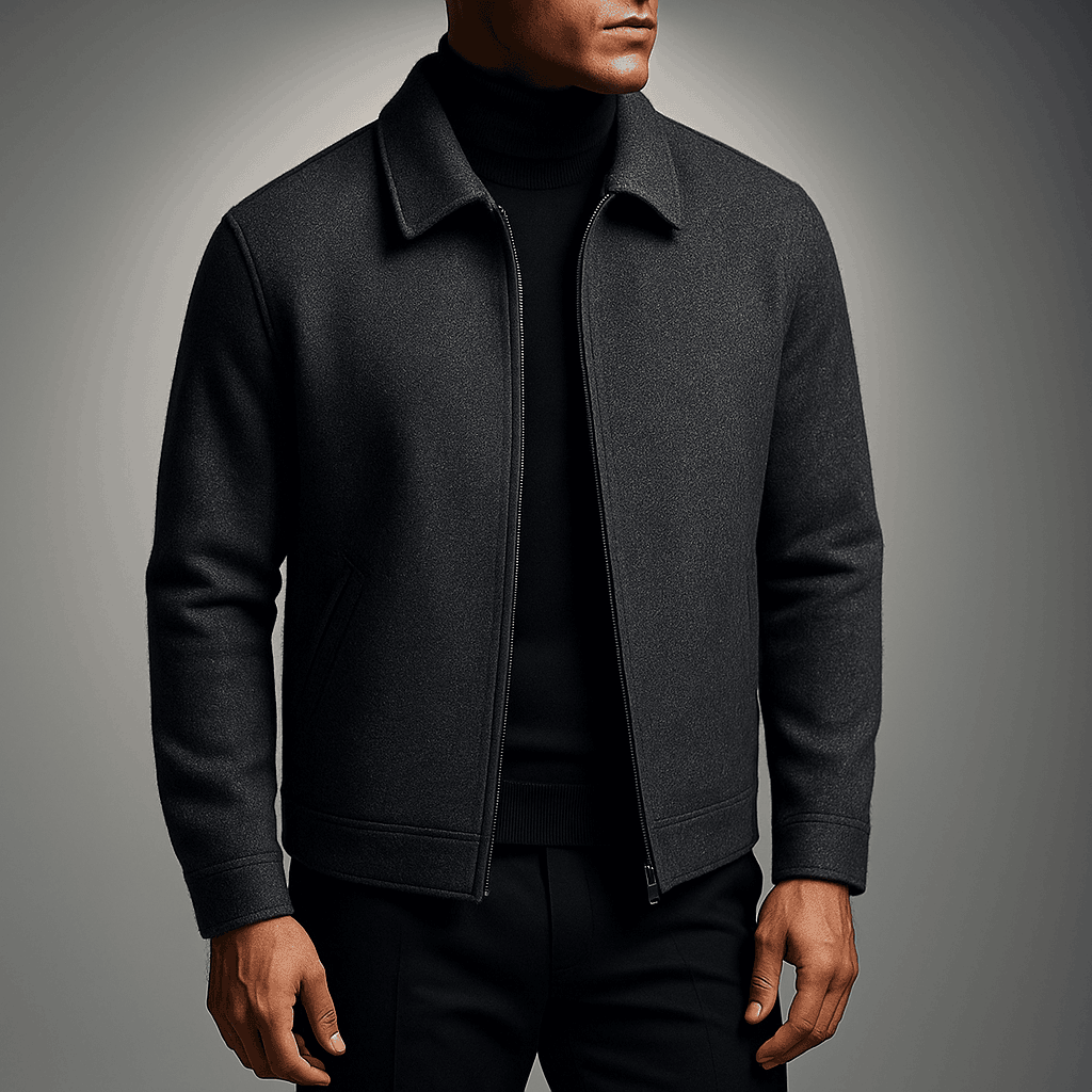 Men's Tailored Jacket - Stylish and Versatile Outerwear Black