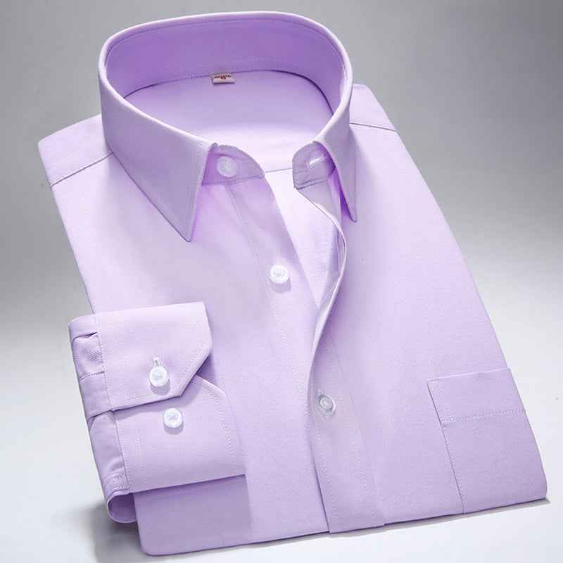 Men's Tailored Oxford Shirt with Button Front Chest Pocket Purple