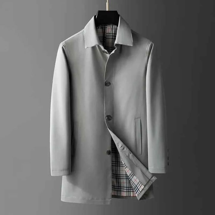 Men's Tailored Trench Coat Gray