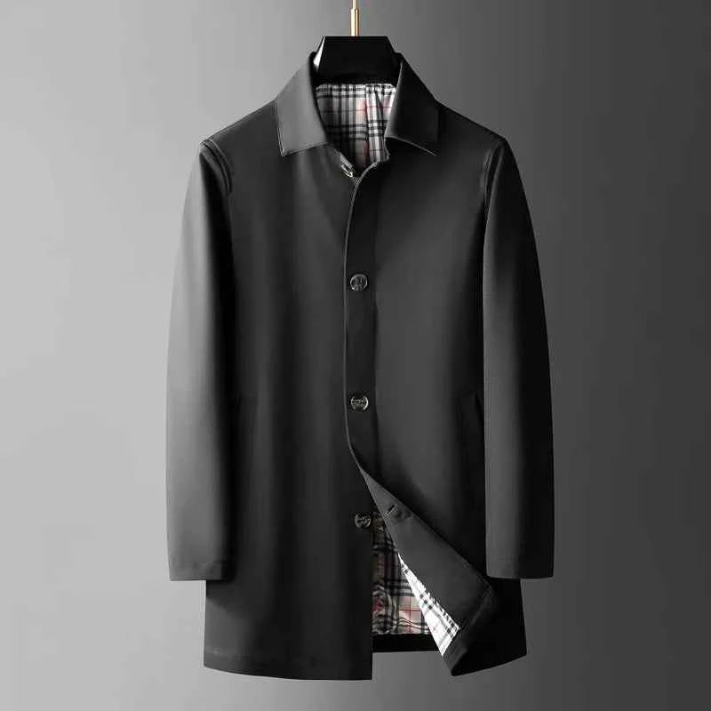 Men's Tailored Trench Coat Black
