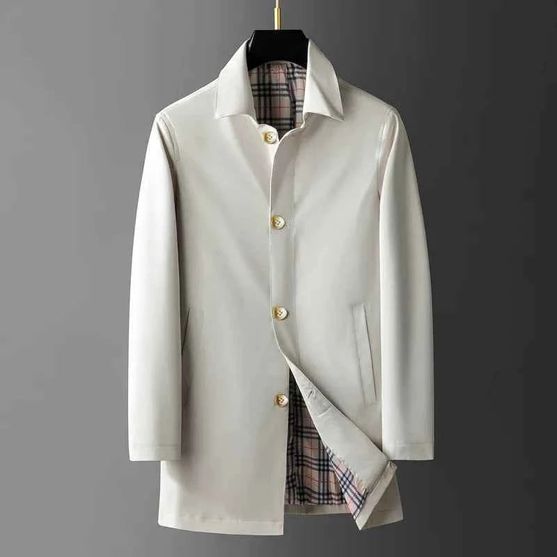 Men's Tailored Trench Coat Beige