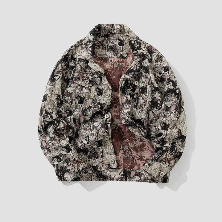 Men's Tapestry Jacket - Stylish and Versatile Outerwear Feline