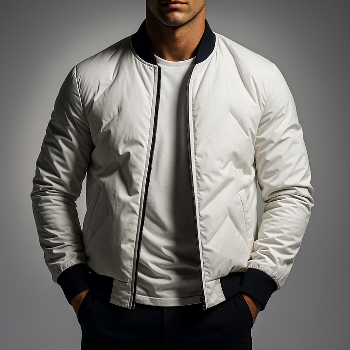 Men's Tech Bomber Jacket White