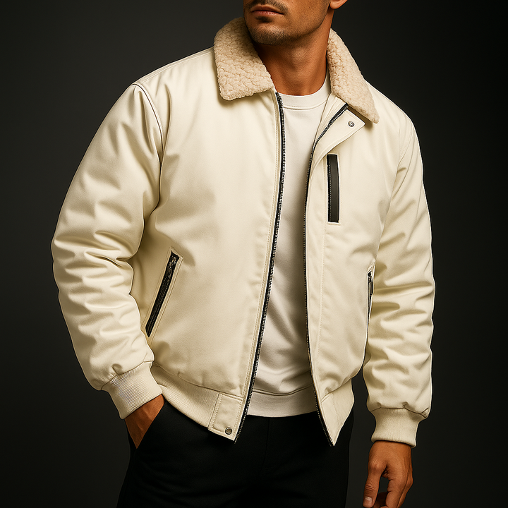 Men's Telluride Bomber Jacket - Stylish and Versatile Outerwear White