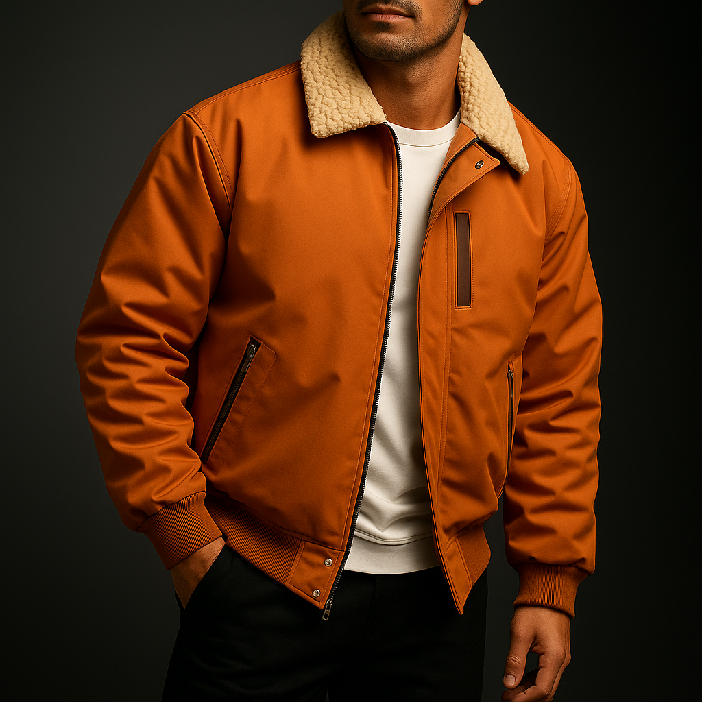 Men's Telluride Bomber Jacket - Stylish and Versatile Outerwear Orange
