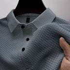 Men's Cotton Textured Knit Geometric Sweater Winter Essential Gray