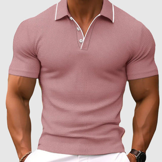 Men's Cotton Blend Textured Knit Sweater Winter Essential Pink