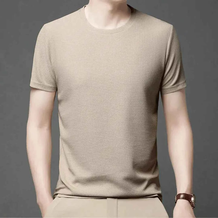 Men's Textured T-Shirt - Stylish and Comfortable Beige