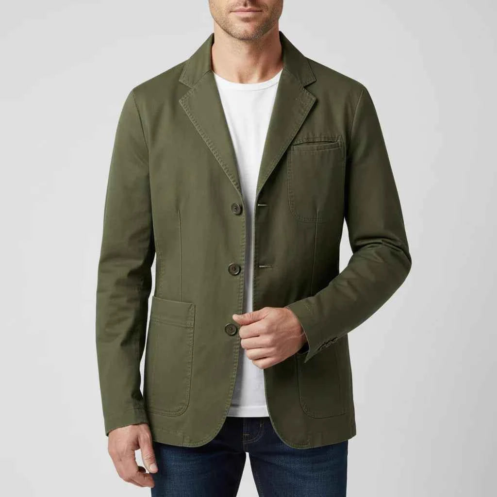 Men's Three-Button Casual Blazer Green