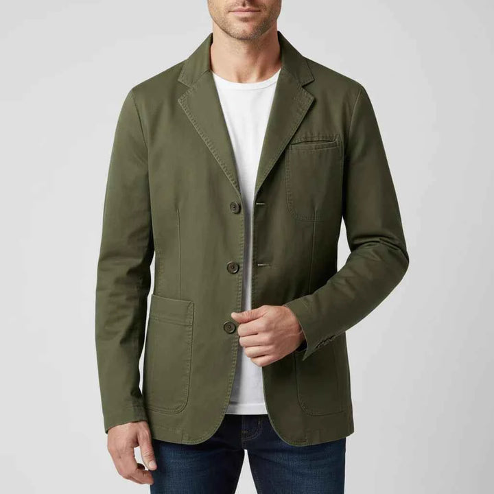 Men's Three-Button Casual Blazer Green