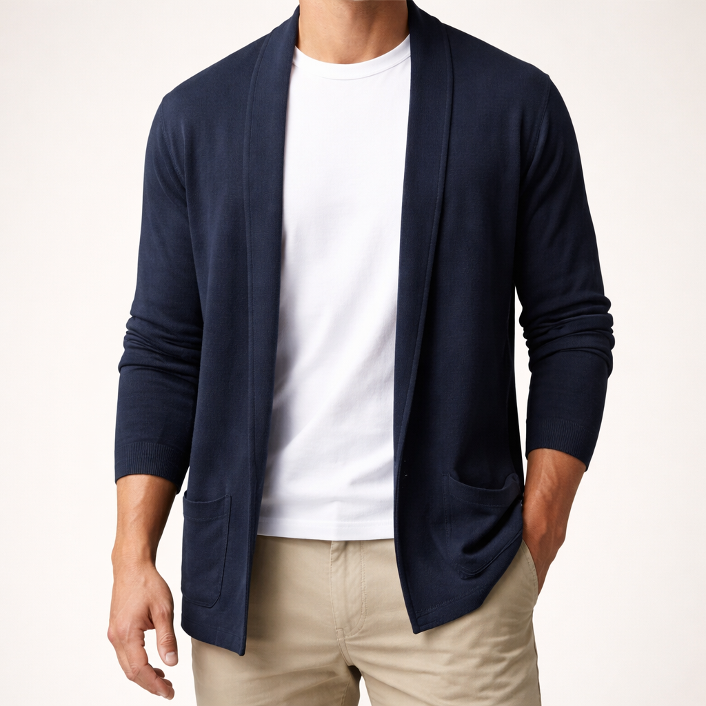 Men's Torino Knit Cardigan - Stylish and Comfortable Knitwear Navy Blue