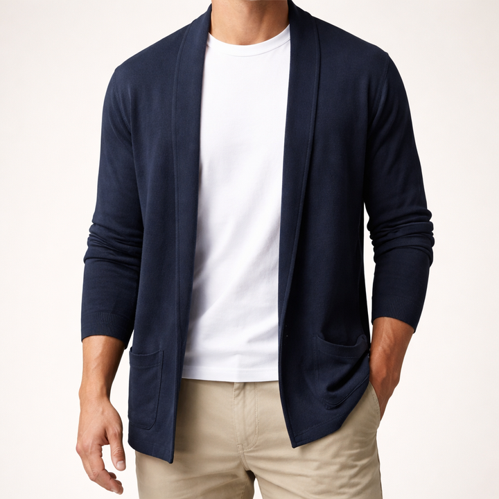 Men's Torino Knit Cardigan - Stylish and Comfortable Knitwear Navy Blue