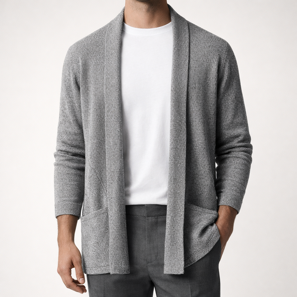 Men's Torino Knit Cardigan - Stylish and Comfortable Knitwear Gray