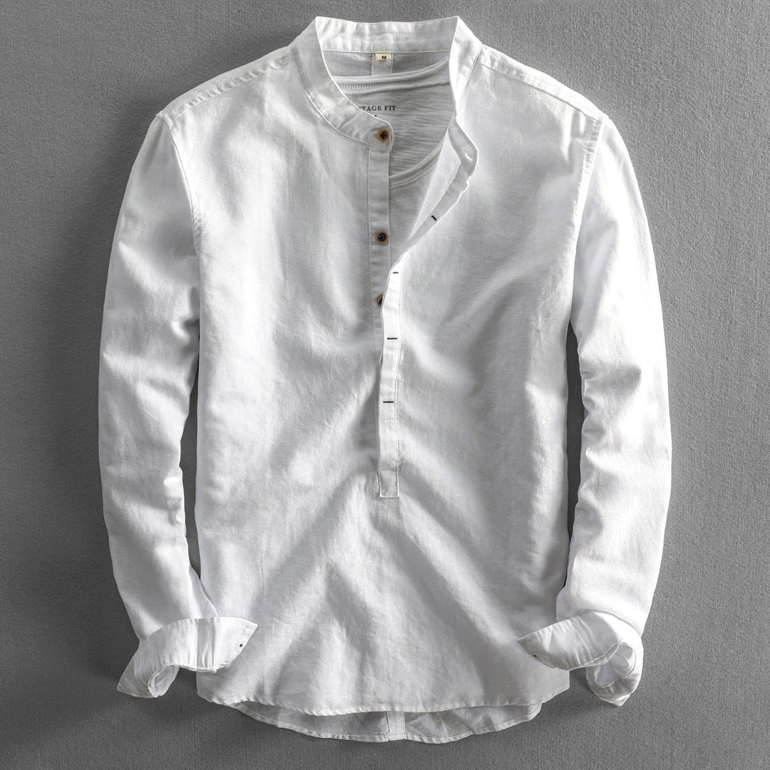Men's Trendy Linen Shirt White