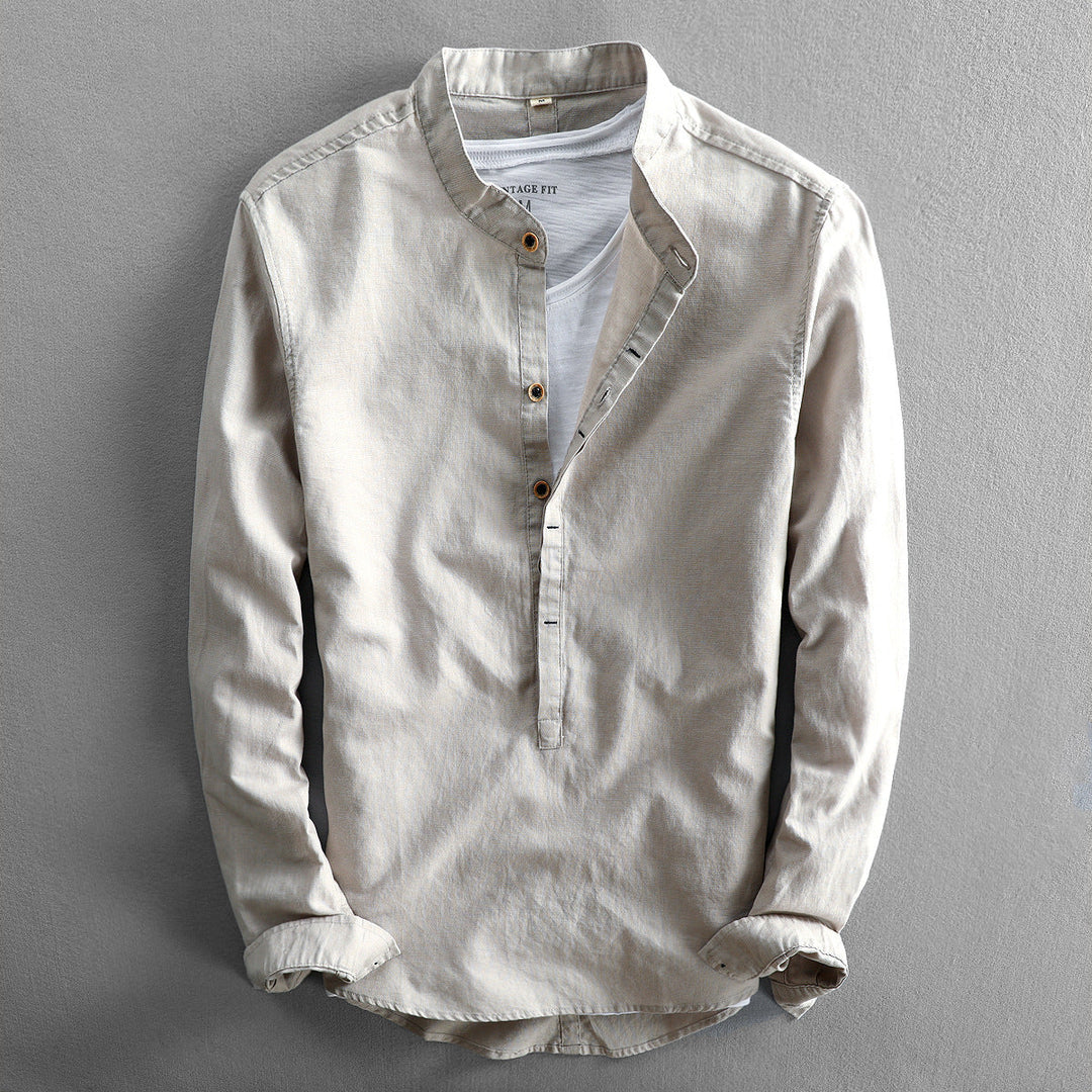 Men's Trendy Linen Shirt Grey