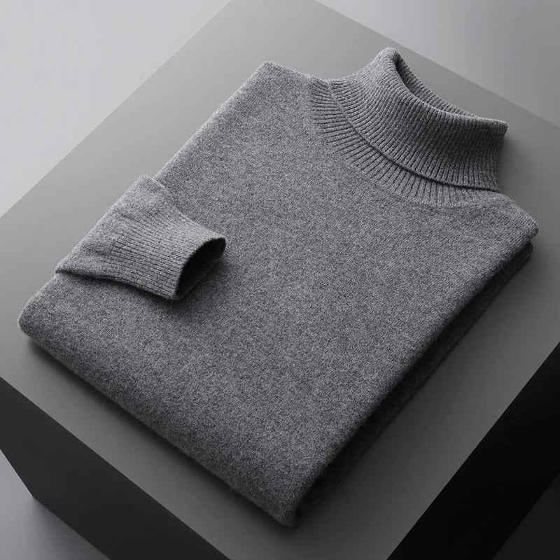 Men's Turtleneck Sweater - Classic Style and Comfort Dark Gray