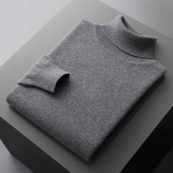 Men's Turtleneck Sweater - Classic Style and Comfort Dark Gray