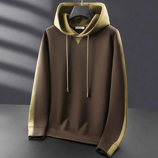 Men's Relaxed Fit Drawstring Long Sleeve Hoodie Winter Essential Brown
