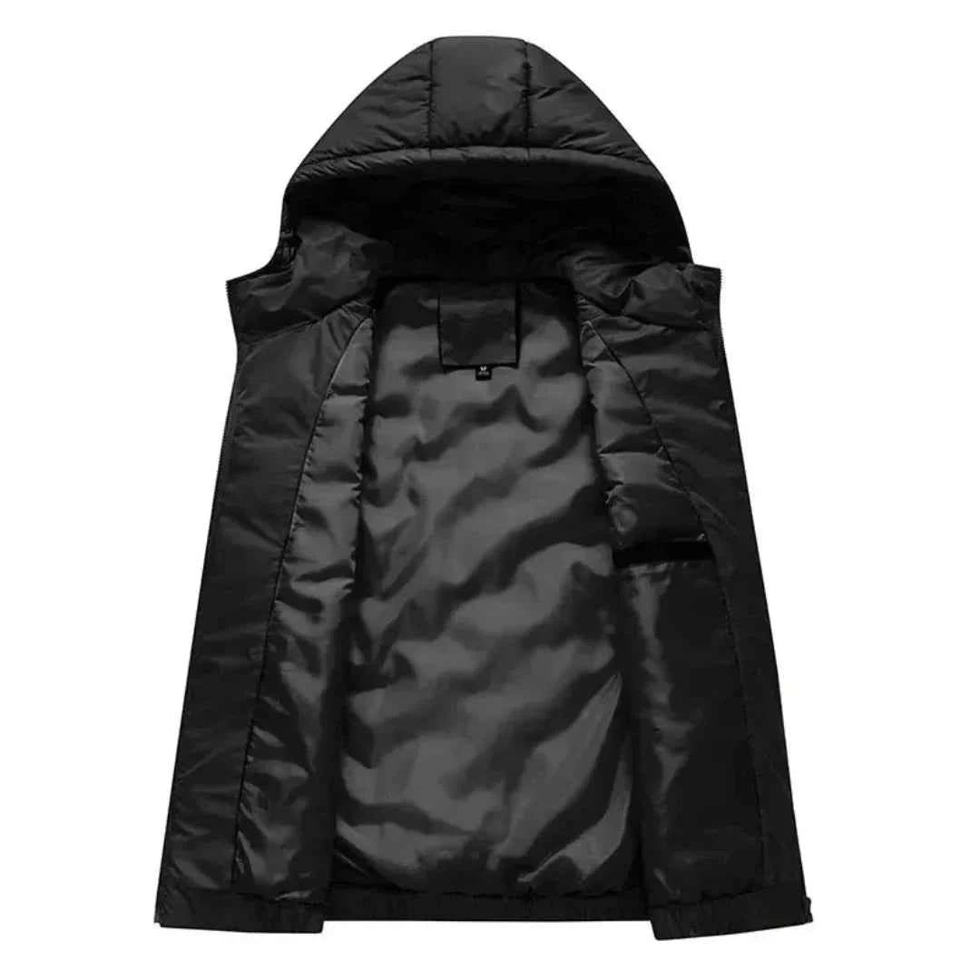 Men's Ultra-Light Hooded Down Vest in Amber