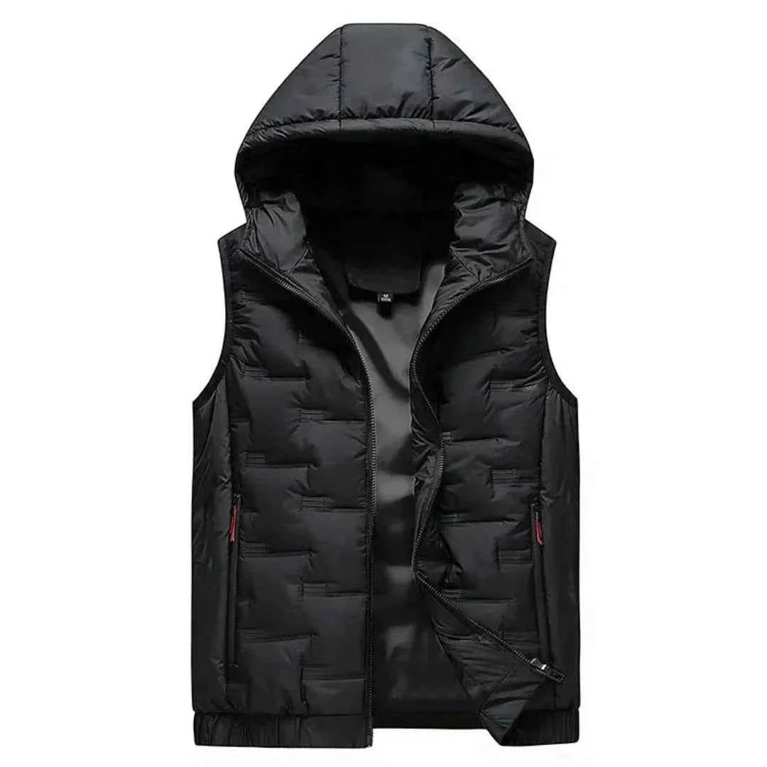 Men's Ultra-Light Hooded Down Vest in Amber Onyx