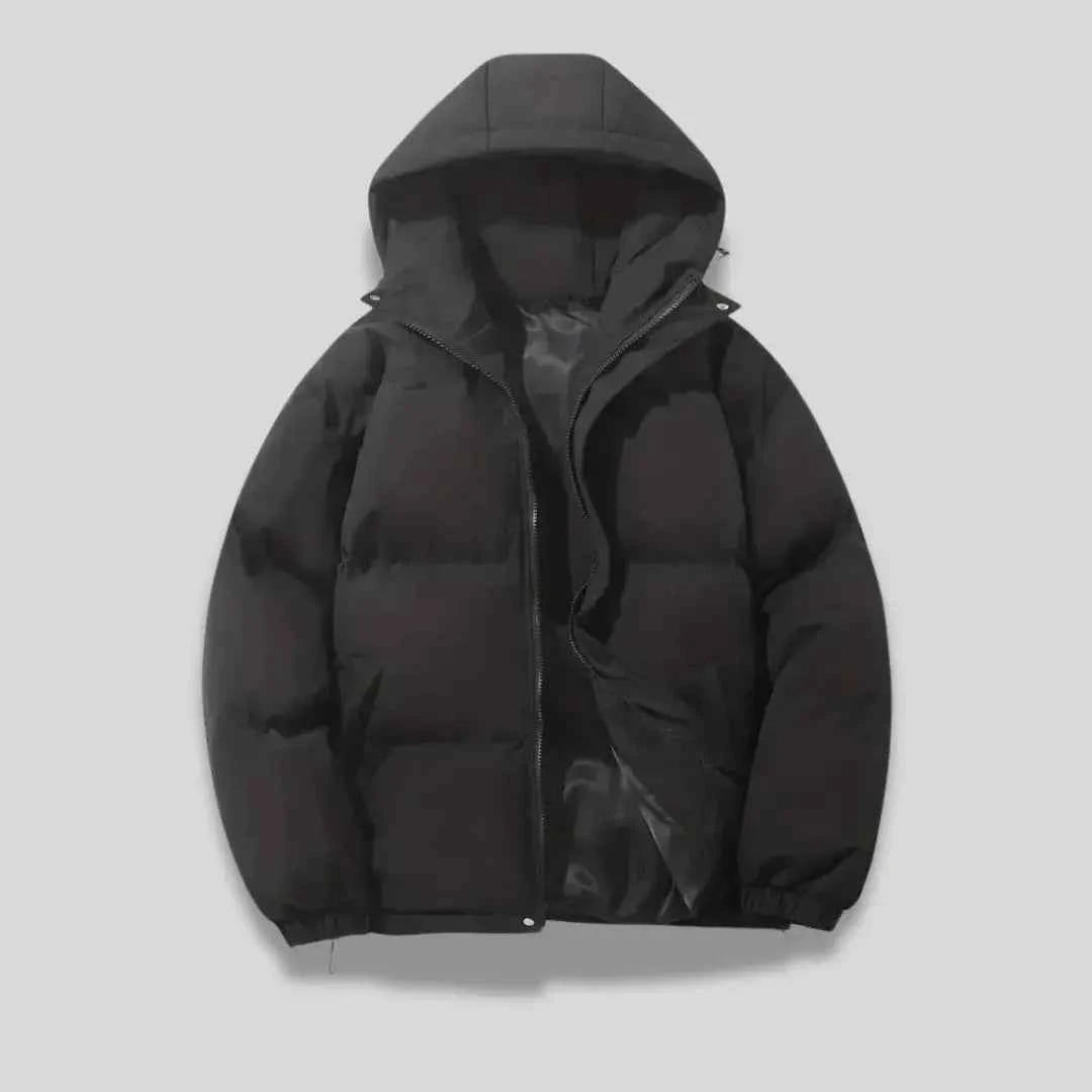 Men's Ultra-Warm Hooded Puffer Jacket Black
