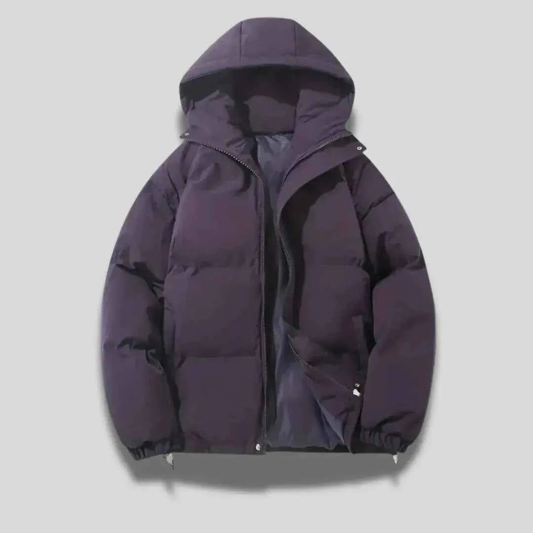 Men's Ultra-Warm Hooded Puffer Jacket Purple