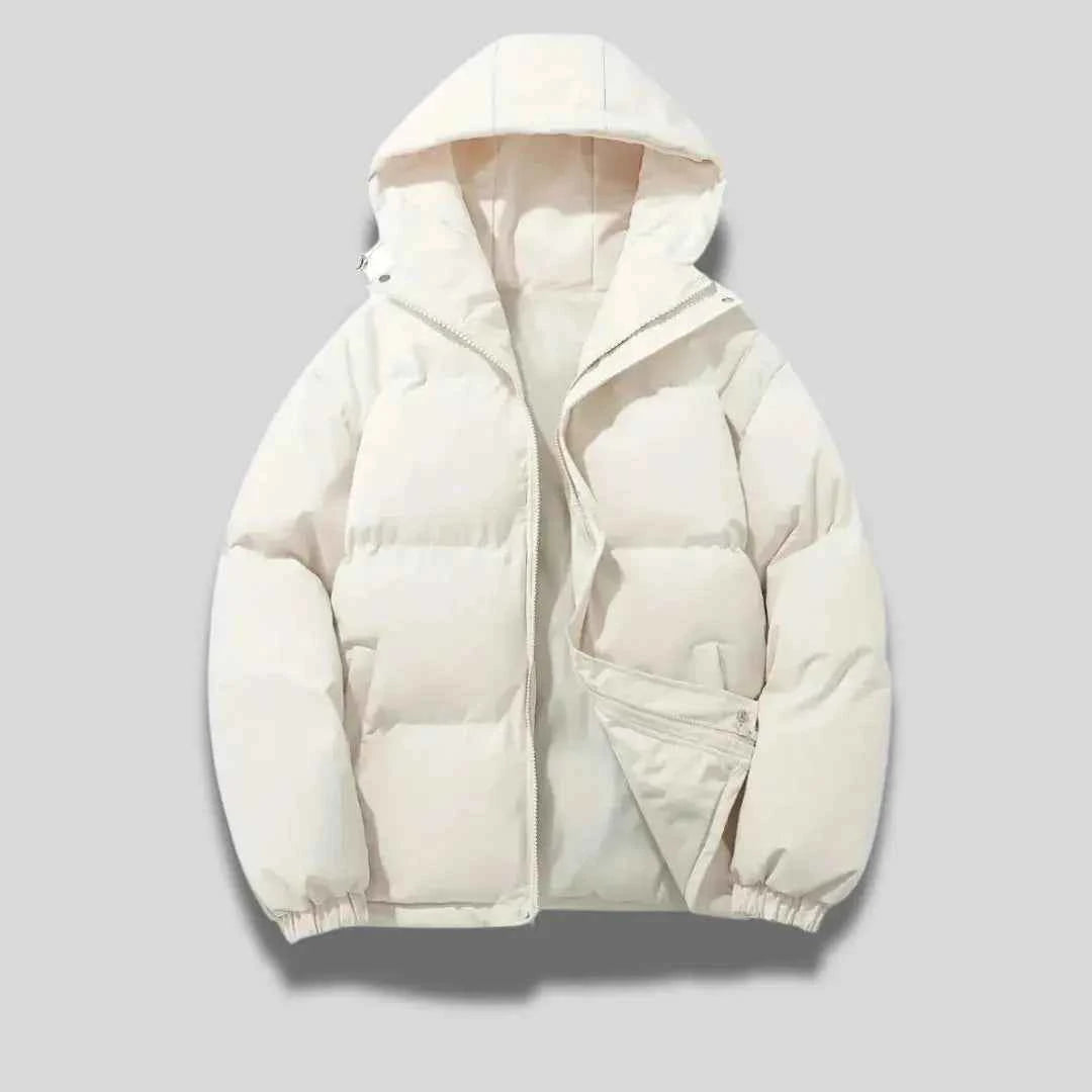Men's Ultra-Warm Hooded Puffer Jacket White