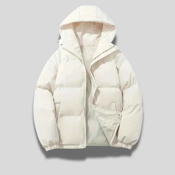 Men's Ultra-Warm Hooded Puffer Jacket White