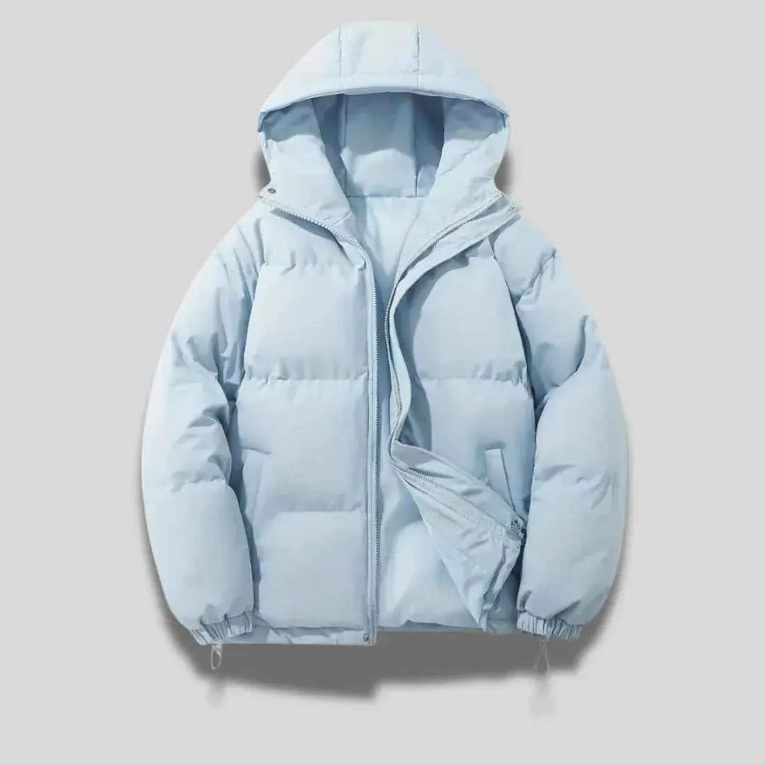 Men's Ultra-Warm Hooded Puffer Jacket Blue