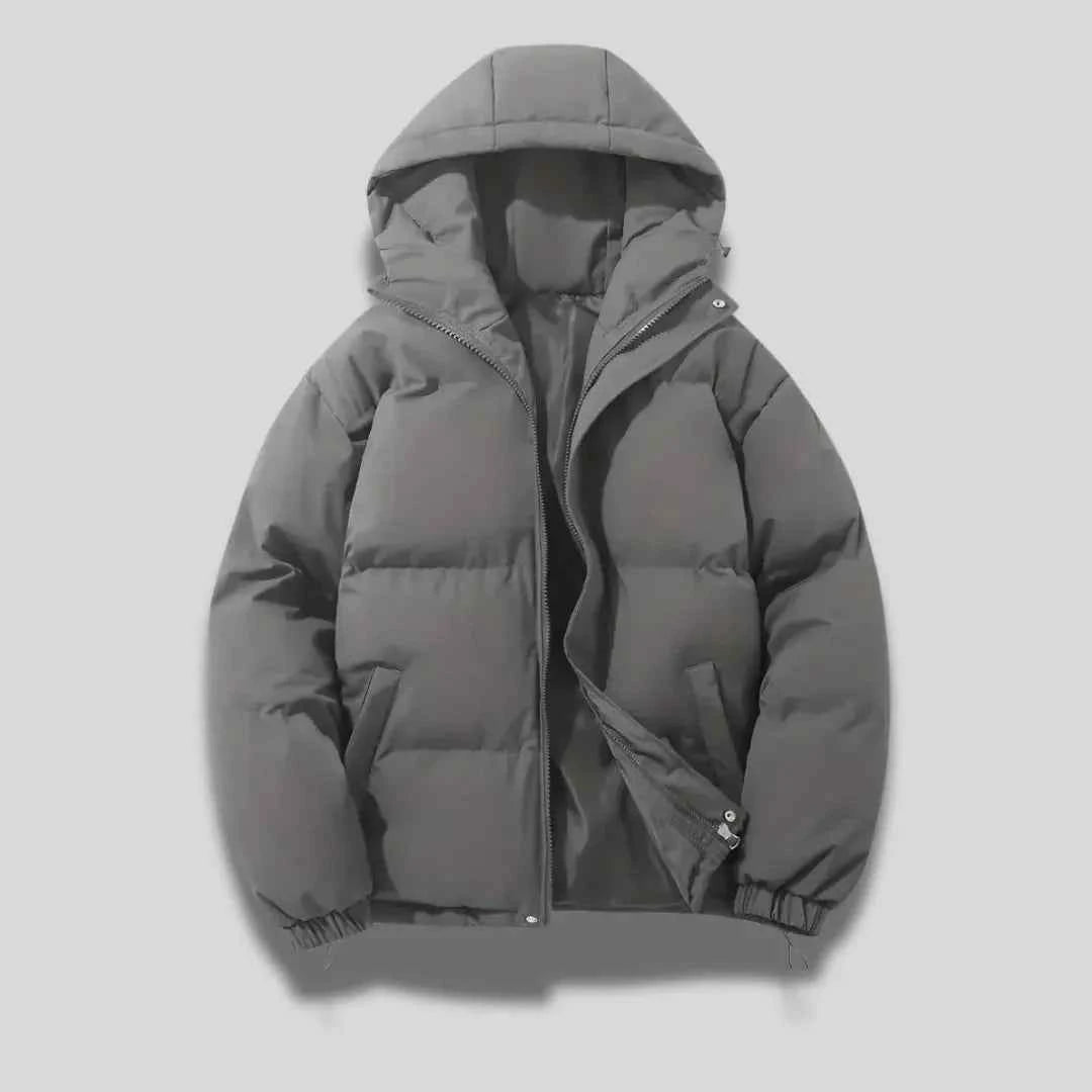 Men's Ultra-Warm Hooded Puffer Jacket Gray