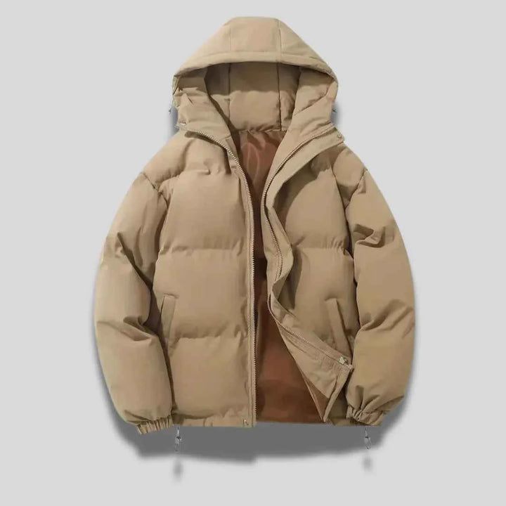 Men's Ultra-Warm Hooded Puffer Jacket Beige