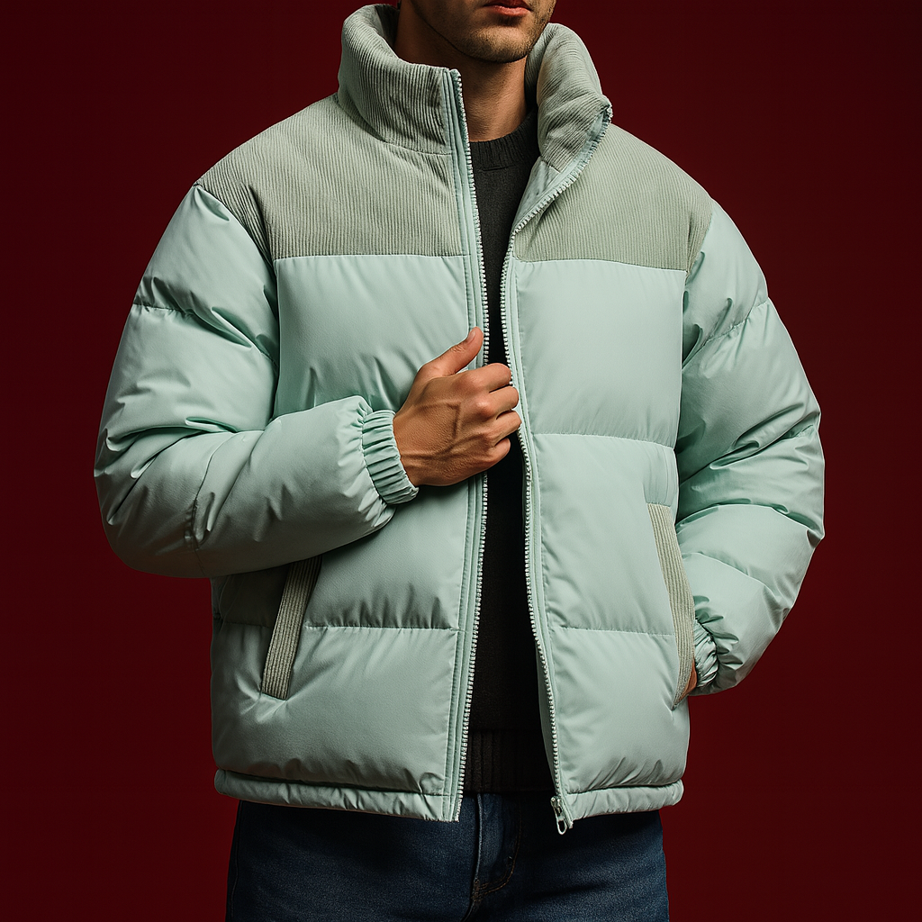Men's Urban Puffer Jacket Mint Blue