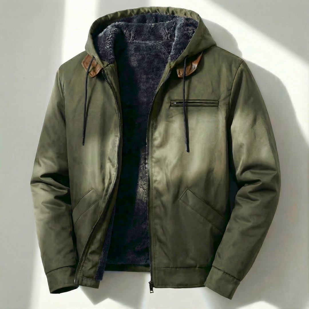Men's Utility Windbreaker Jacket with Lining Army Green