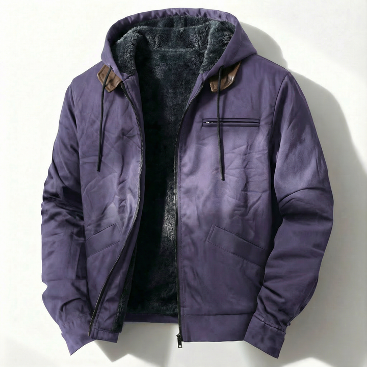 Men's Utility Windbreaker Jacket with Lining Purple
