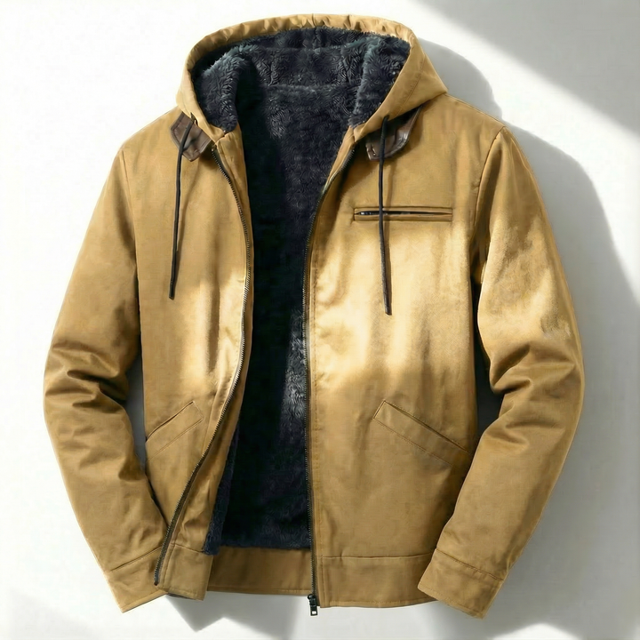 Men's Utility Windbreaker Jacket with Lining Gold