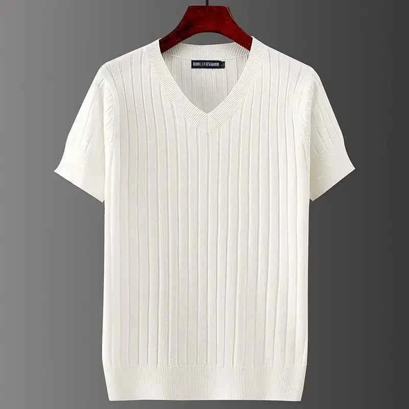 Men's V-Neck Tee - Stylish and Comfortable Top White